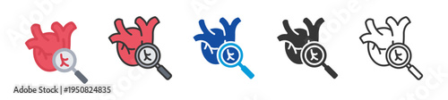 vascular heart disease icon set multi style various collection