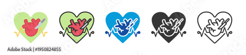 cardiothoracic surgeons icon set multi style various collection