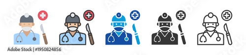 general surgery icon set multi style various collection