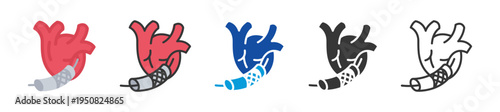 cardial cathetenzation icon set multi style various collection