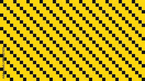 Diagonal Yellow and Black Pixel Pattern vector background