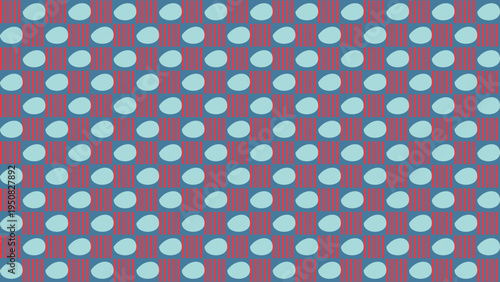 Seamless Pattern of Teal Blue Ovals on a Burgundy Background vector background