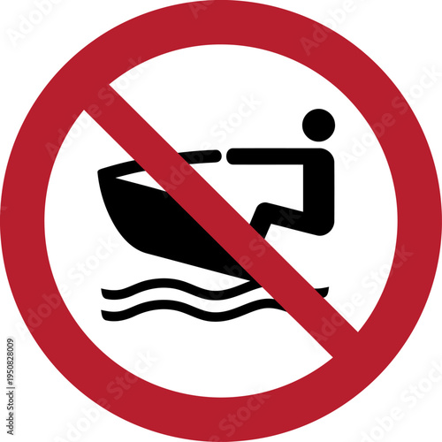 No Water Jet Ski Prohibition Sign