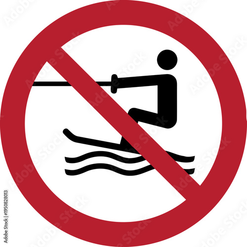 No Water Skiing Prohibition Sign