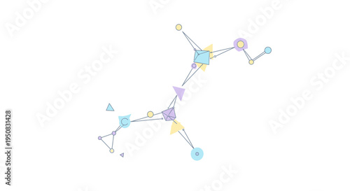 Molecular structure illustration with colorful atoms and bonds on a white background, using a 2D graphic style with a scientific and educational mood.
