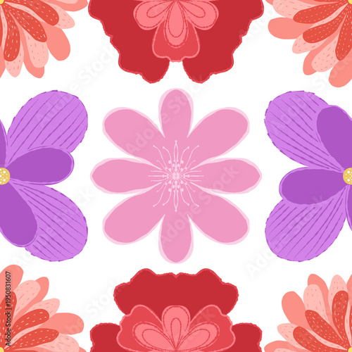 Seamless pink rose blossom and butterfly illustration creating a beautiful floral pattern design for nature wallpaper