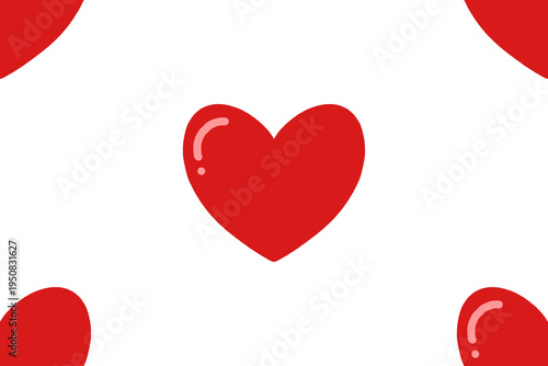 Seamless Pattern Romantic red hearts vector illustration on white background for Valentine's Day love symbol celebration design