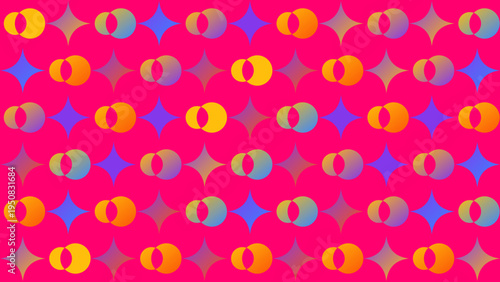 Vibrant Geometric Pattern on Magenta Background