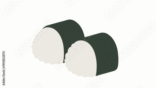onigiri. rice ball. japanese foods concept. Simple illustration reminiscent of Scandinavia. Vector illustration. (No text)