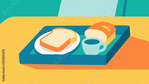 some bread. break fast concept. Simple illustration reminiscent of Scandinavia. Vector illustration. (No text) colorful