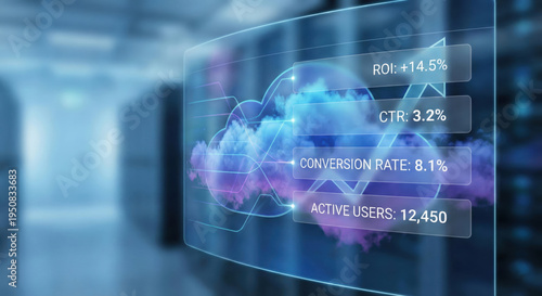 Saas performance marketing dashboard with cloud data analytics for conversion rate optimization and user growth motivation