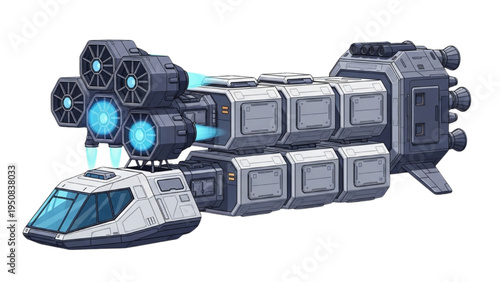Advanced Interstellar Cargo Spaceship Design for Futuristic Space Logistics and Exploration Missions