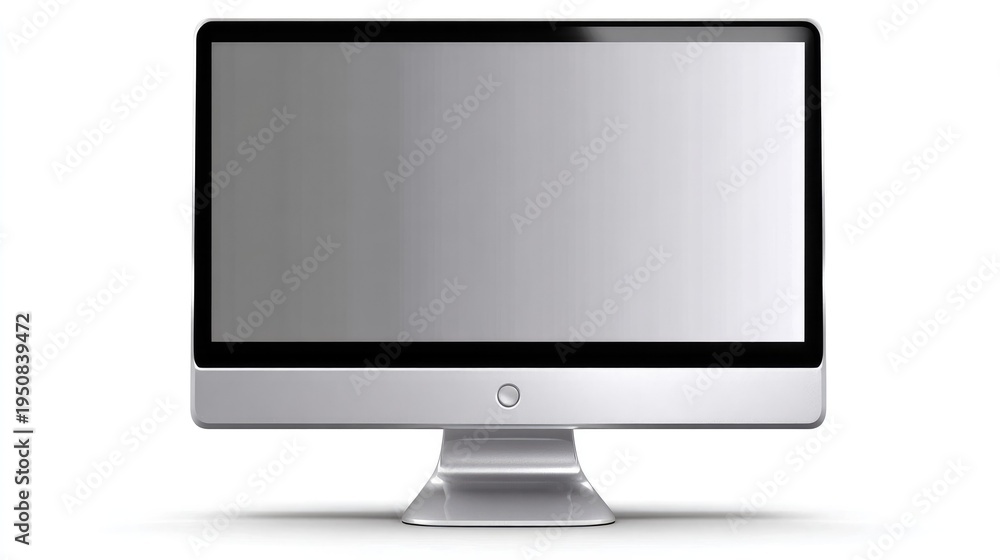 Fototapeta premium Modern Desktop Computer: A sleek, modern desktop computer with a blank screen, perfect for showcasing content or representing technology and communication.
