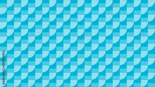 Blue Geometric Pattern with Semicircles and Squares vector background