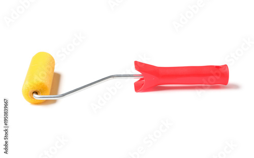 Paint roller with red handl...