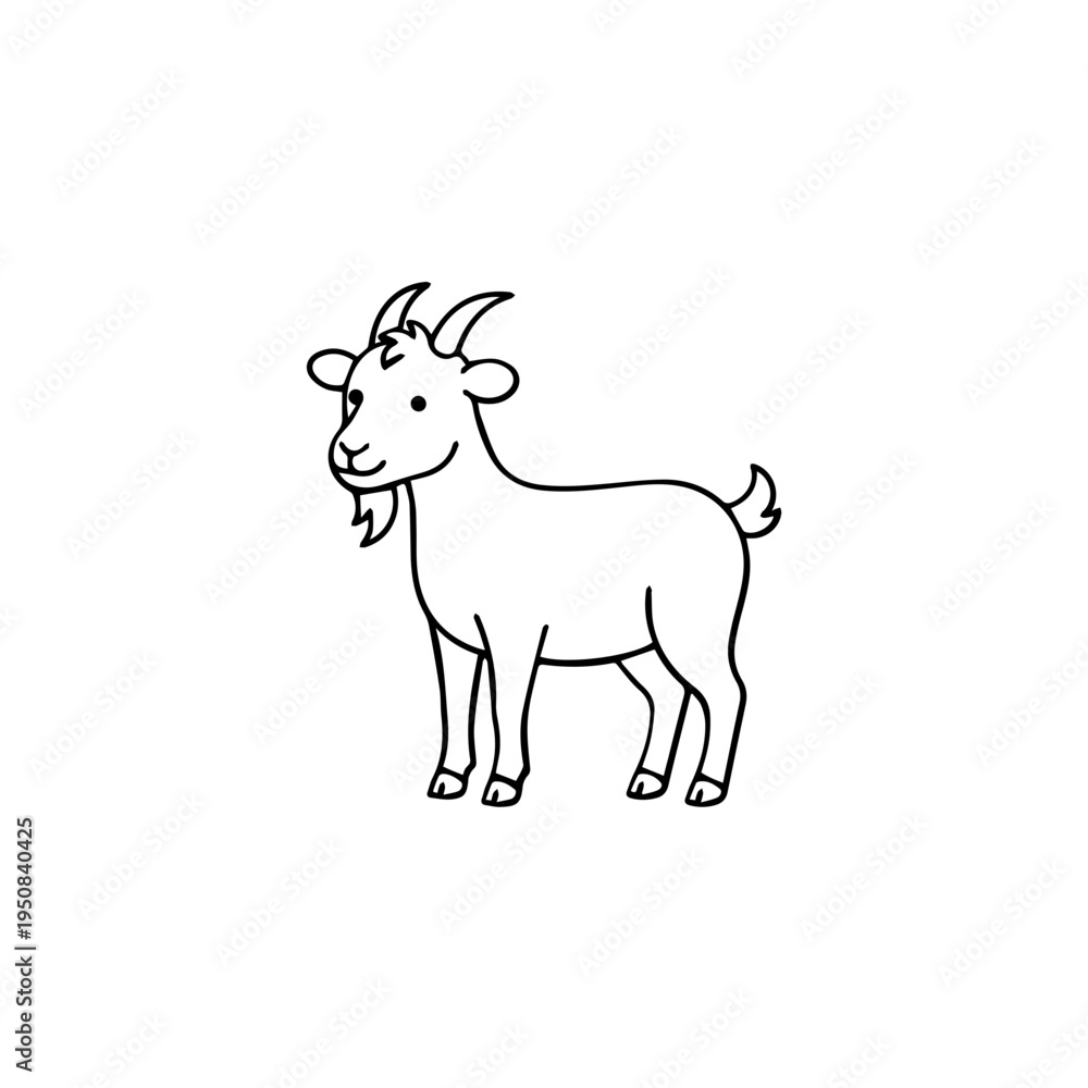 Obraz premium Goat standing in profile view 1.