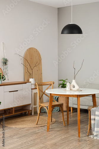 Interior of light room with...