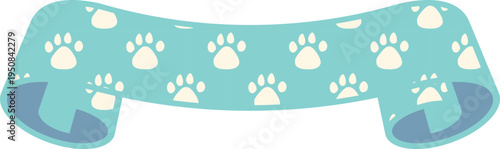 Ribbon Frame -4- Paw Pad - mint green