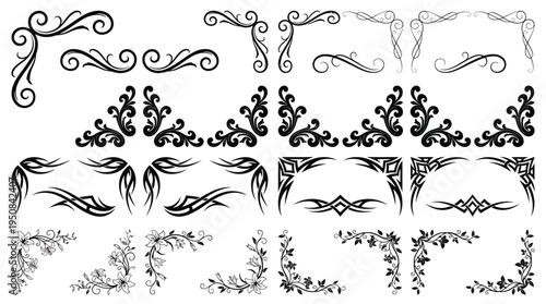 Elegant Decorative Borders and Ornate Corner Flourishes for Design Projects