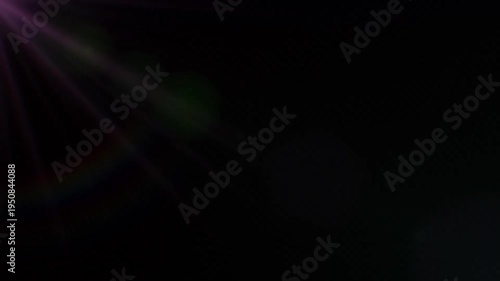 Vibrant Pink Lens Flare Animation with Bokeh and Light Rays