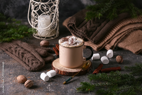 Cup of hot chocolate with m...