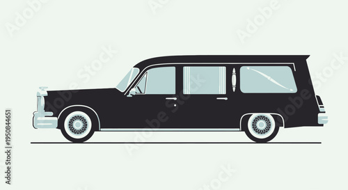 A black hearse vehicle on the road.