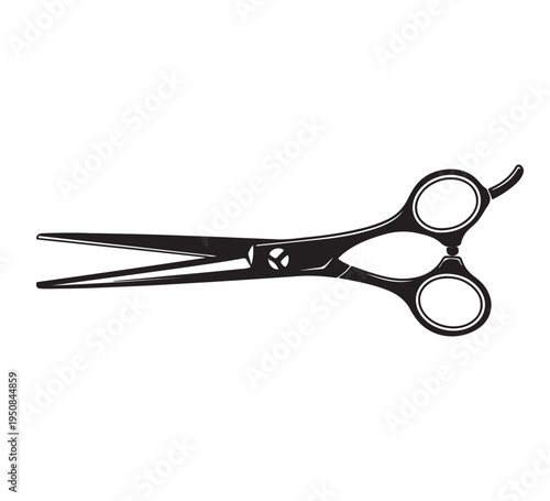 Sleek professional hairdressing scissors vector illustration. Essential barber tool for cutting, styling, and grooming. Perfect for salon and beauty-related designs