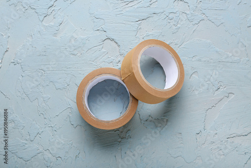 Rolls of brown masking tape...