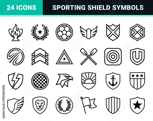 Minimalist Athletic Crests and Sporting Emblems Monoline Design Aesthetic for Identity Systems and Brand Development