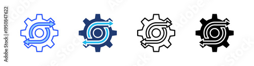 Change Management Multi Style Icon Set Vector 