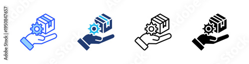 Service Multi Style Icon Set Vector 