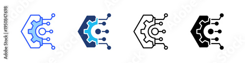 Technology Multi Style Icon Set Vector 