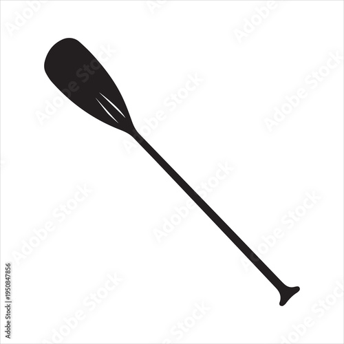 kayak paddle icon black silhouette vector illustration. Paddle board and kayak paddle silhouette vector