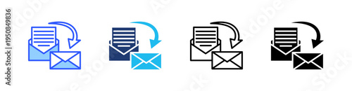 Reply Multi Style Icon Set Vector 