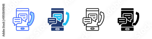 Communication Multi Style Icon Set Vector 