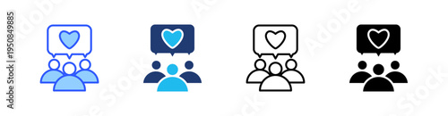 Group Multi Style Icon Set Vector 