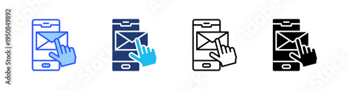 Message Multi Style Icon Set Vector 