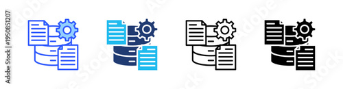 Data Collection Multi Style Icon Set Vector 