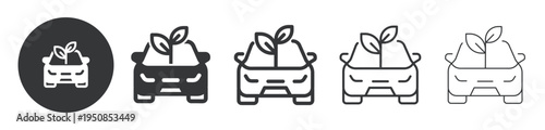Eco-Friendly Electric Car thin line and solid icon. Multi series icon. Web minimal icon
