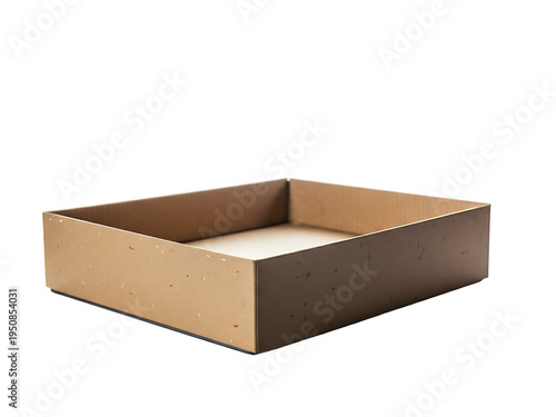 Empty cardboard box isolated on transparent background for product display