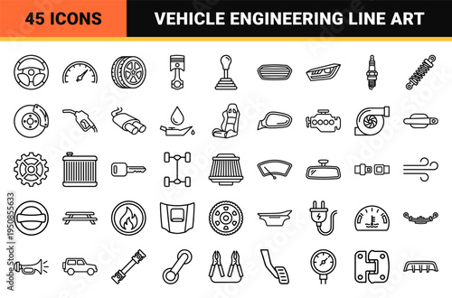 Aerodynamic Automotive Silhouette and Performance Engineering Monoline Outline Graphics for High-End Vehicle Design and Car Tuning Industry