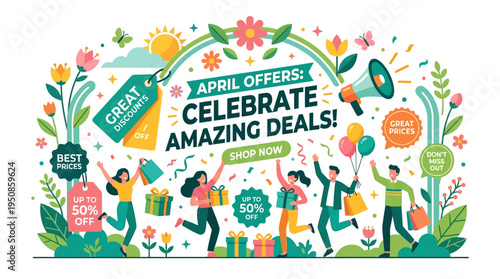 April Offers Celebrate Amazing Deals Promotional Banner