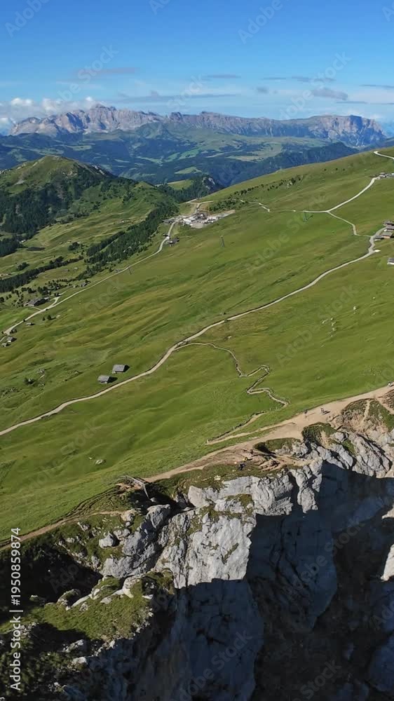 Seceda Ridge Viewpoint Vertical screen Ridge Edge Seceda Dolomites Italy Dramatic Viewpoint ...