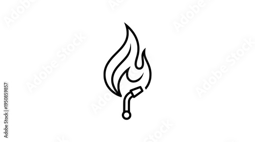 Minimal Welding Torch Flame Icon Vector