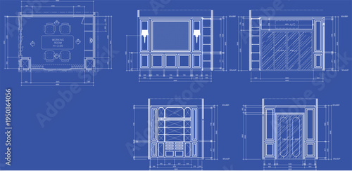 Executive Home Office Blueprint in Classic Modern Style