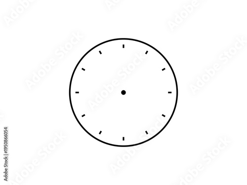  透明文字盤　シンプルな時計1  線画