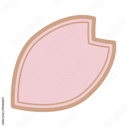 桜の花びらの形をしたフレーム　サクラの花びら型フレームのベクターイラスト　春素材　単品