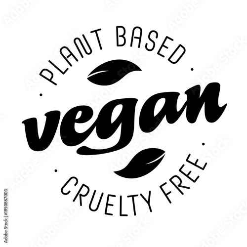 Minimal Vegan Product Seal Plant Based Cruelty Free Packaging Badge III
