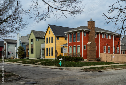 Photos A view of a gentrified neighborhood in Indianapolis, Indiana.