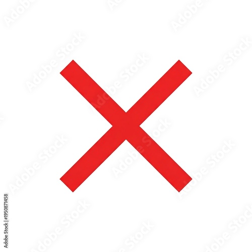 A bold red cross symbol on a white background, representing a negative mark or an incorrect answer